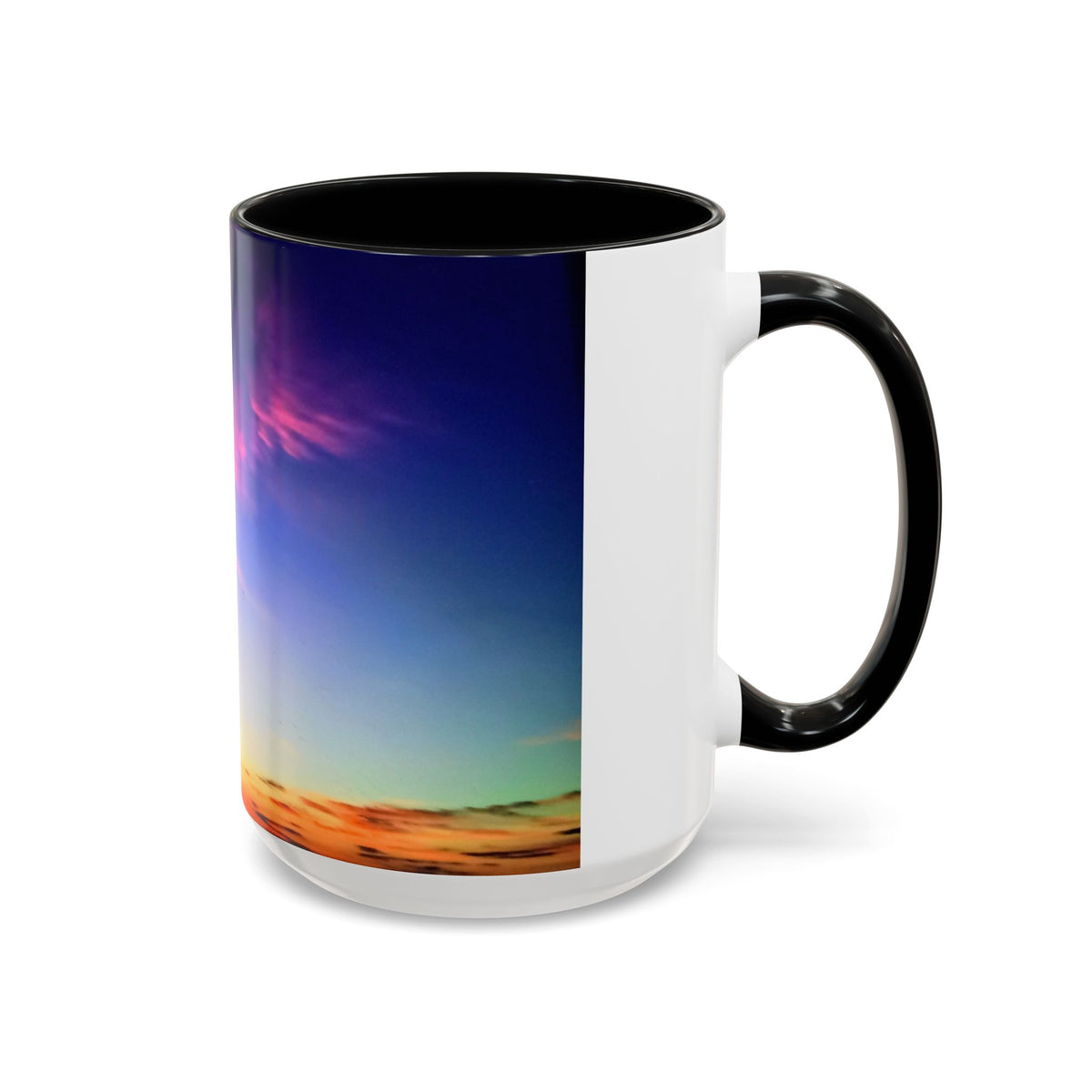 Sunrise in Ocean Grove Accent Coffee Mug — Scenic Morning Beach Ceramic Mug (11/15oz)