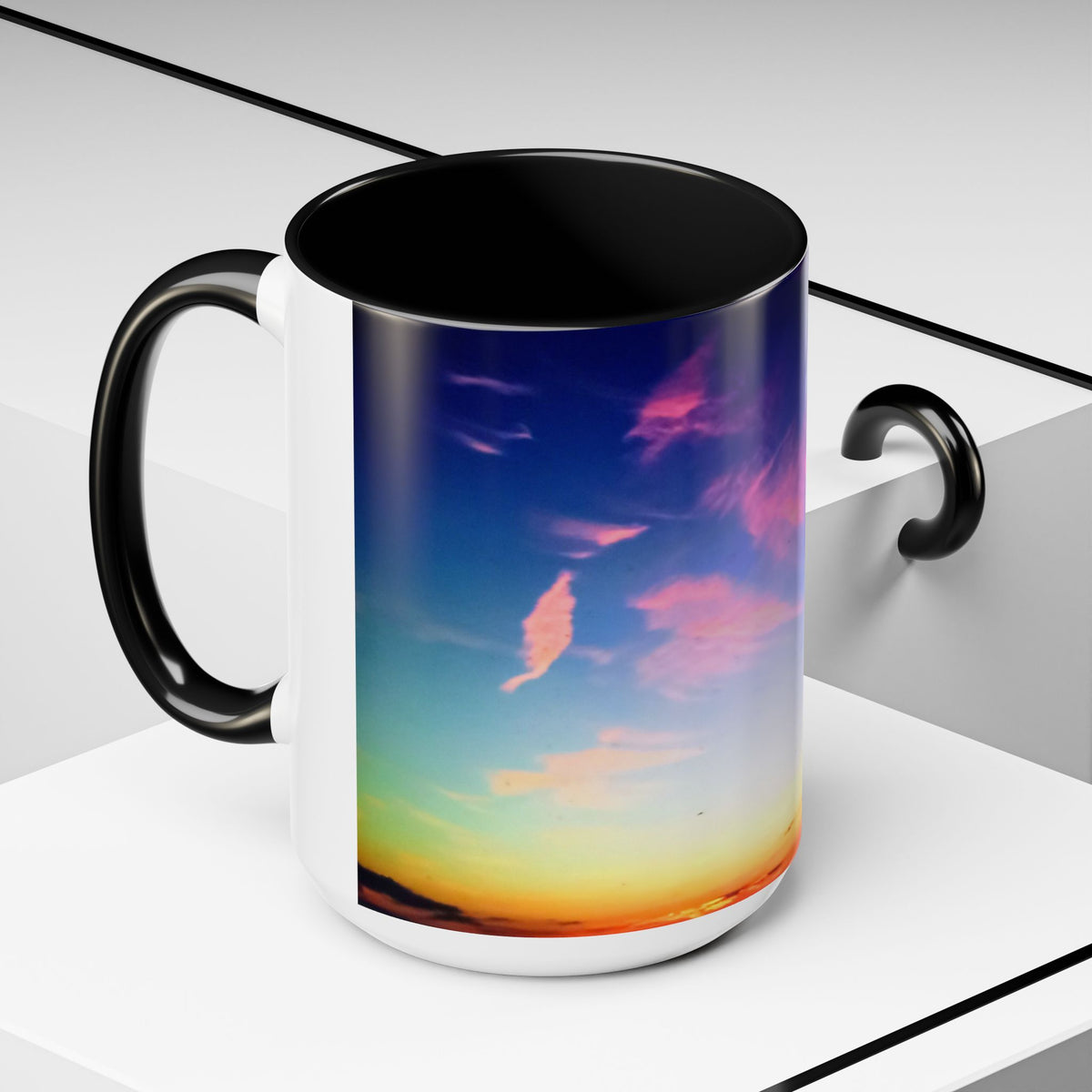Sunrise in Ocean Grove Accent Coffee Mug — Scenic Morning Beach Ceramic Mug (11/15oz)
