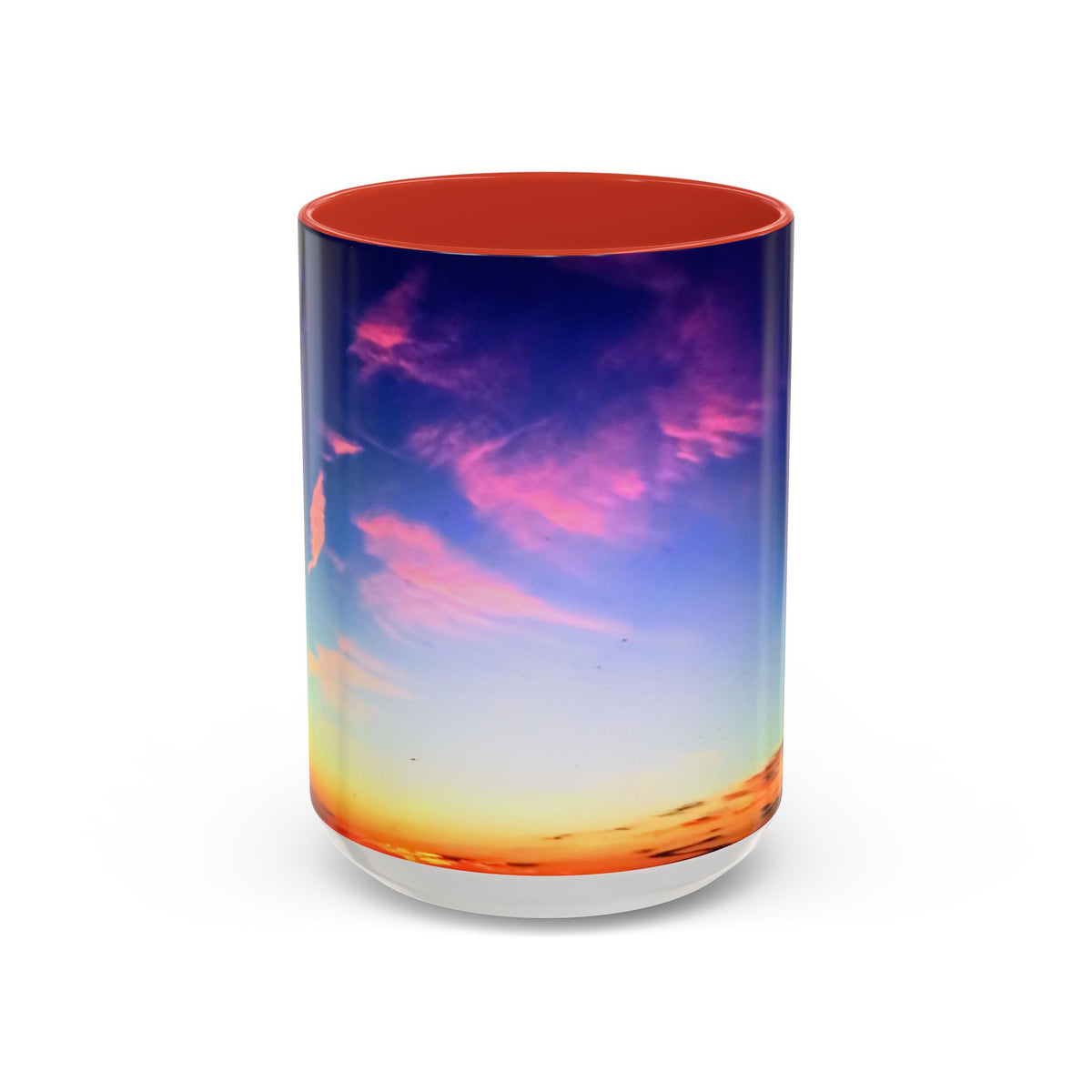 Sunrise in Ocean Grove Accent Coffee Mug — Scenic Morning Beach Ceramic Mug (11/15oz)
