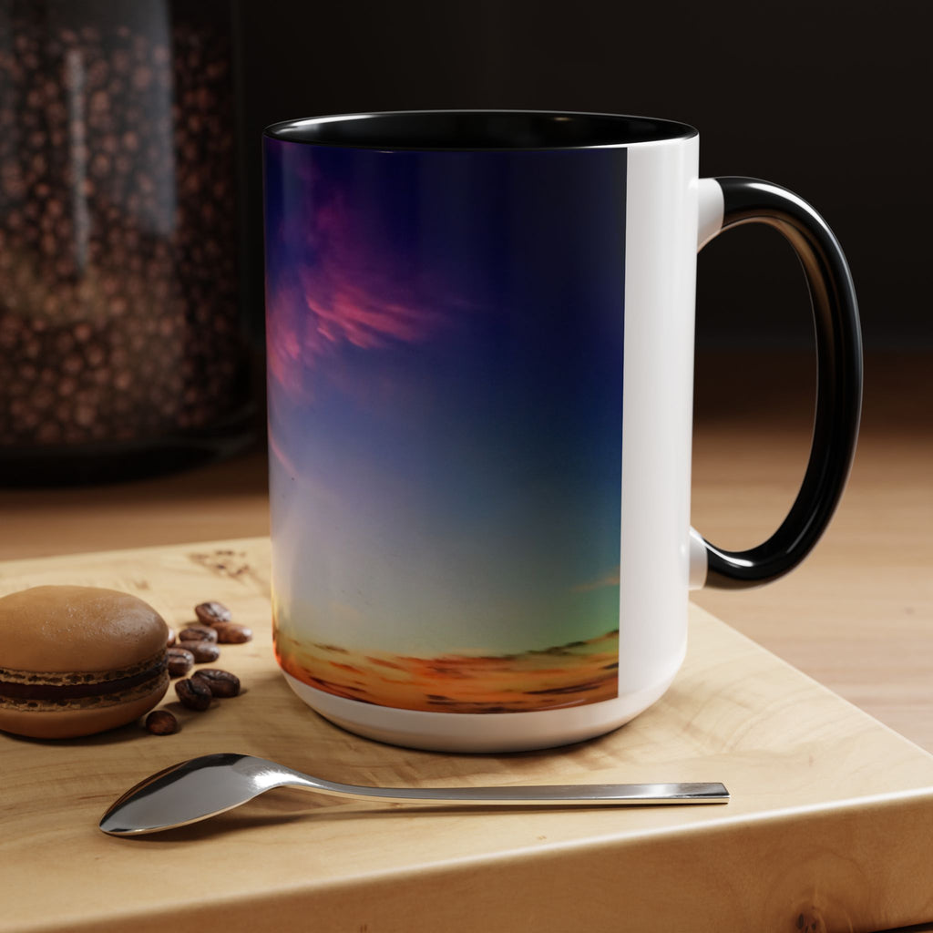 Sunrise in Ocean Grove Accent Coffee Mug — Scenic Morning Beach Ceramic Mug (11/15oz)