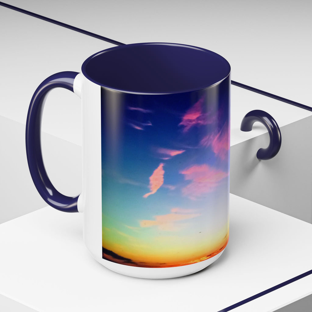 Sunrise in Ocean Grove Accent Coffee Mug — Scenic Morning Beach Ceramic Mug (11/15oz)