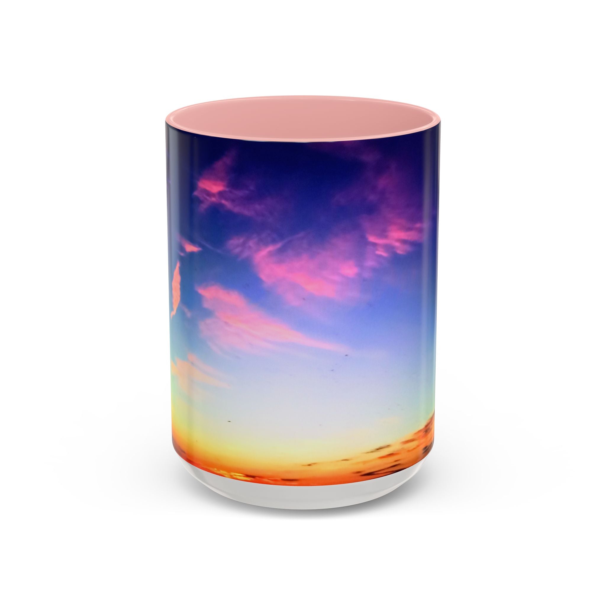 Sunrise in Ocean Grove Accent Coffee Mug — Scenic Morning Beach Ceramic Mug (11/15oz)