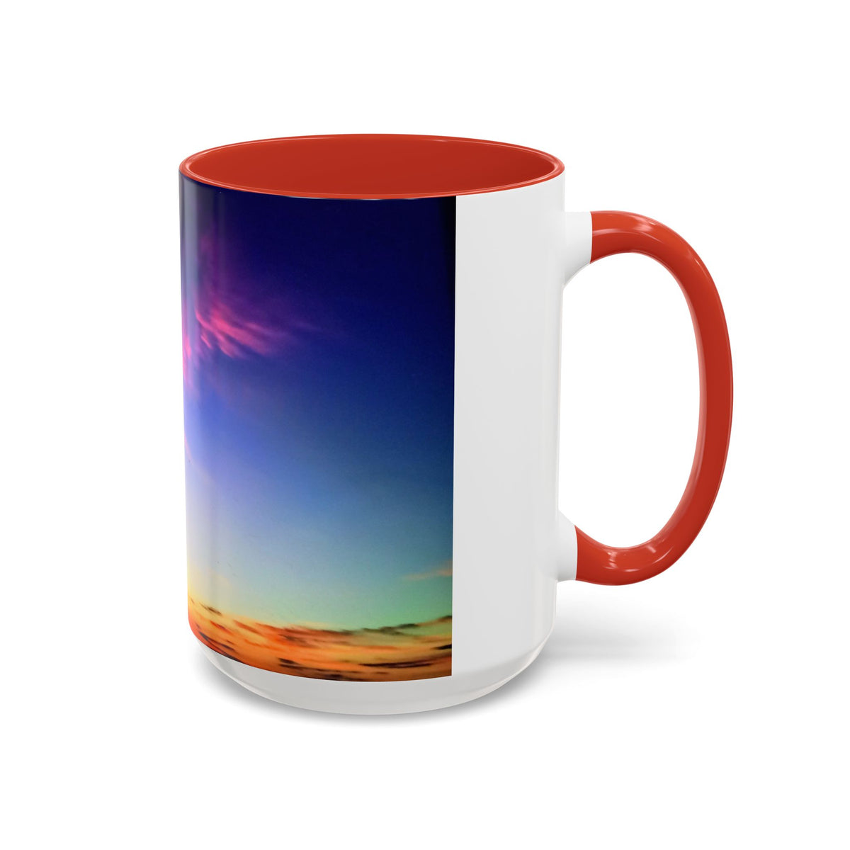Sunrise in Ocean Grove Accent Coffee Mug — Scenic Morning Beach Ceramic Mug (11/15oz)