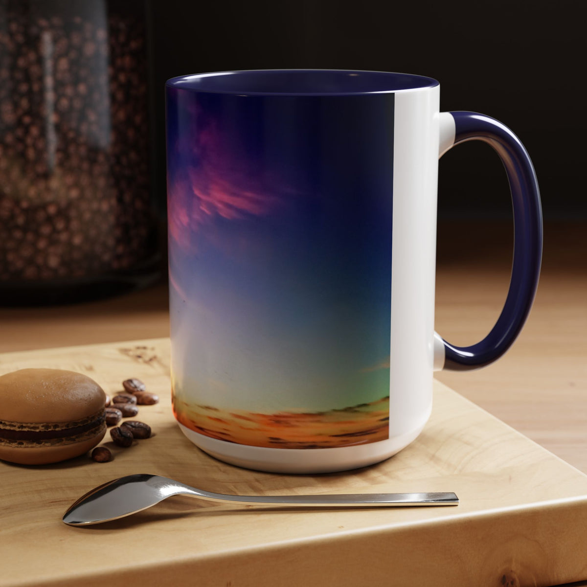Sunrise in Ocean Grove Accent Coffee Mug — Scenic Morning Beach Ceramic Mug (11/15oz)