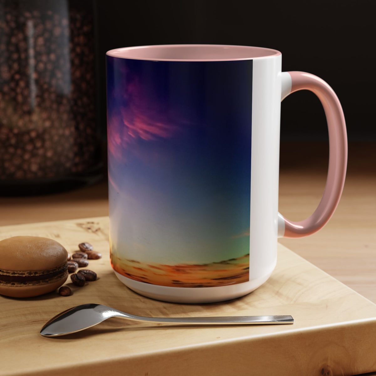 Sunrise in Ocean Grove Accent Coffee Mug — Scenic Morning Beach Ceramic Mug (11/15oz)