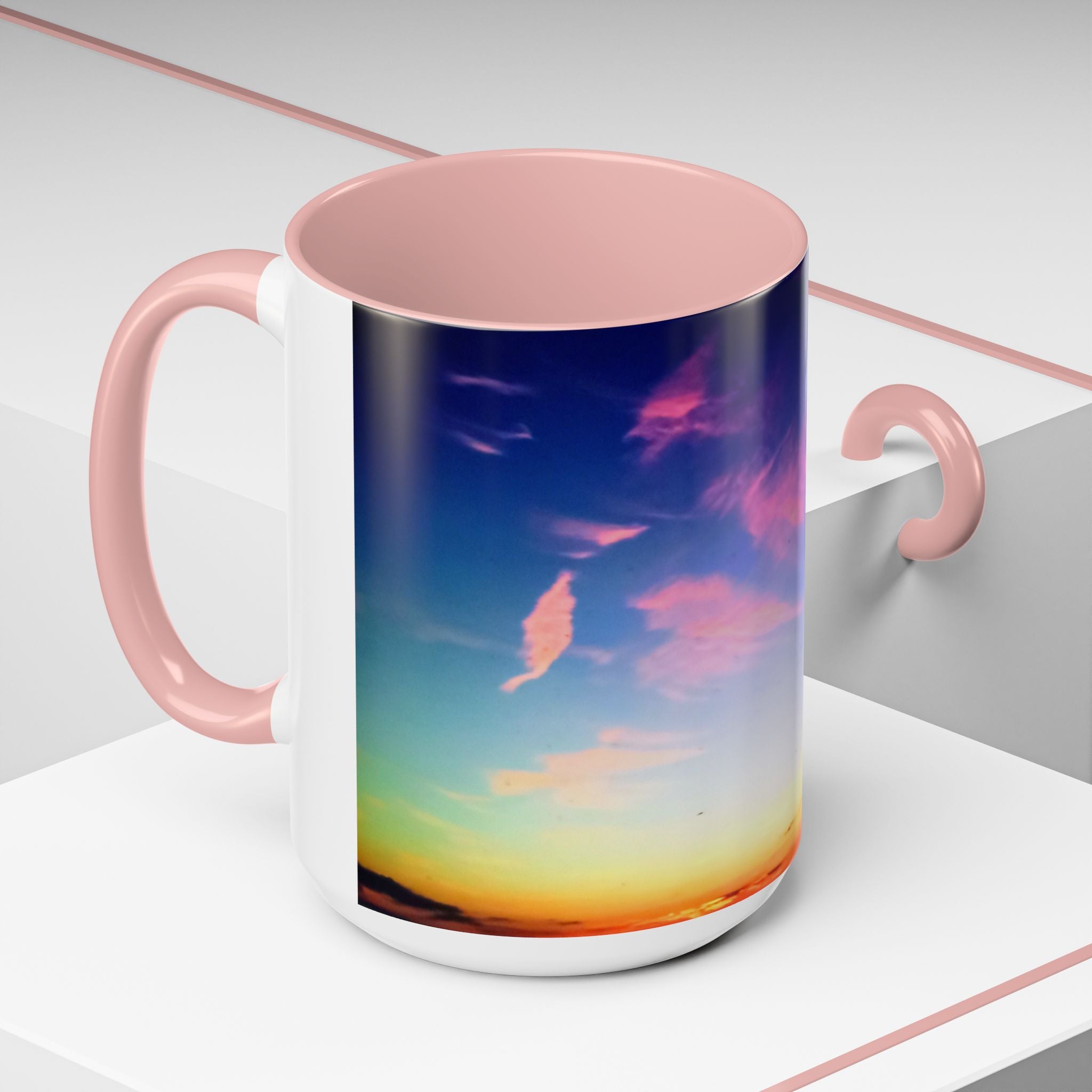 Sunrise in Ocean Grove Accent Coffee Mug — Scenic Morning Beach Ceramic Mug (11/15oz)